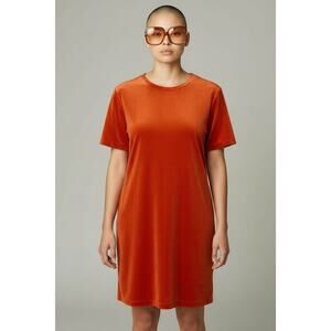 ZARA Minimalist Vegan Suede Black Short Sleeve T Shirt Style  Dress   Medium